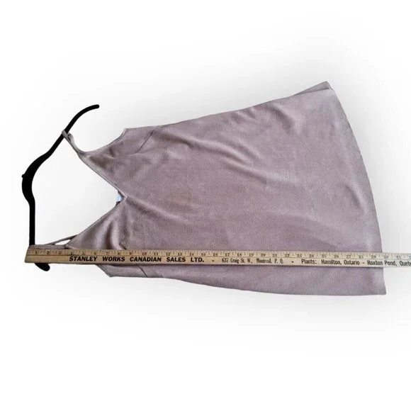 Aritzia Wilfred Free Vegan Suede Tan Slip Dress XS Adjustable Straps Nori - Picture 10 of 10
